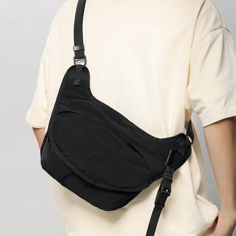 Yalu Nylon Shoulder Bag Regular Unisex Beige Yellow/Black/Orange/Camel-4