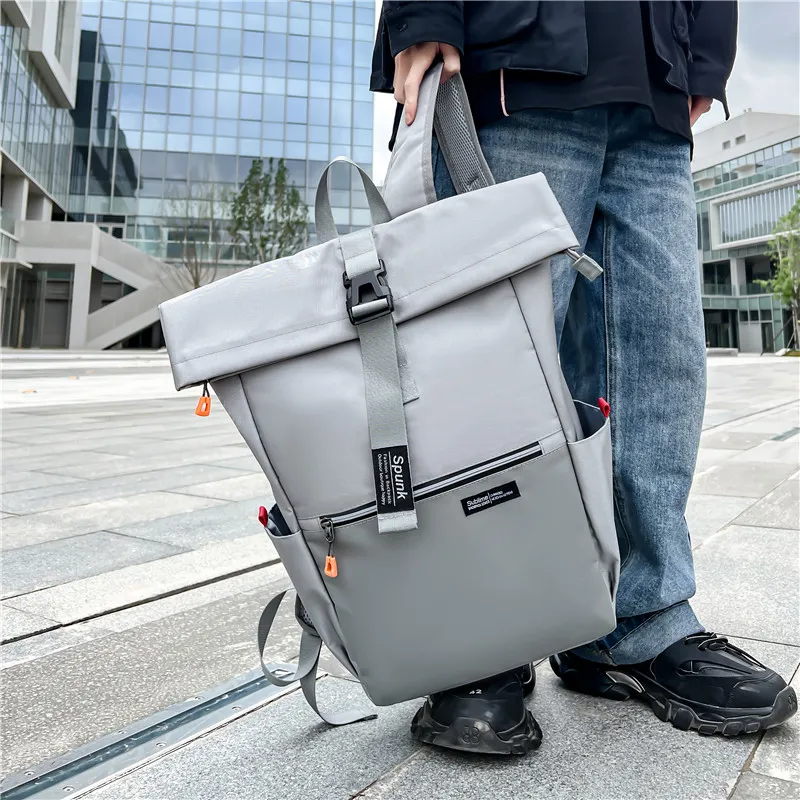 Yalu Oxford Backpack Regular Unisex Gray/Black-4
