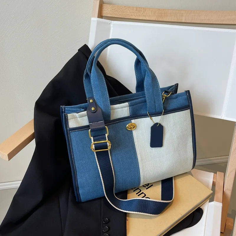 Yalu Denim Crossbody Handbag Regular Unisex Black/Dark Blue/Light Blue-8