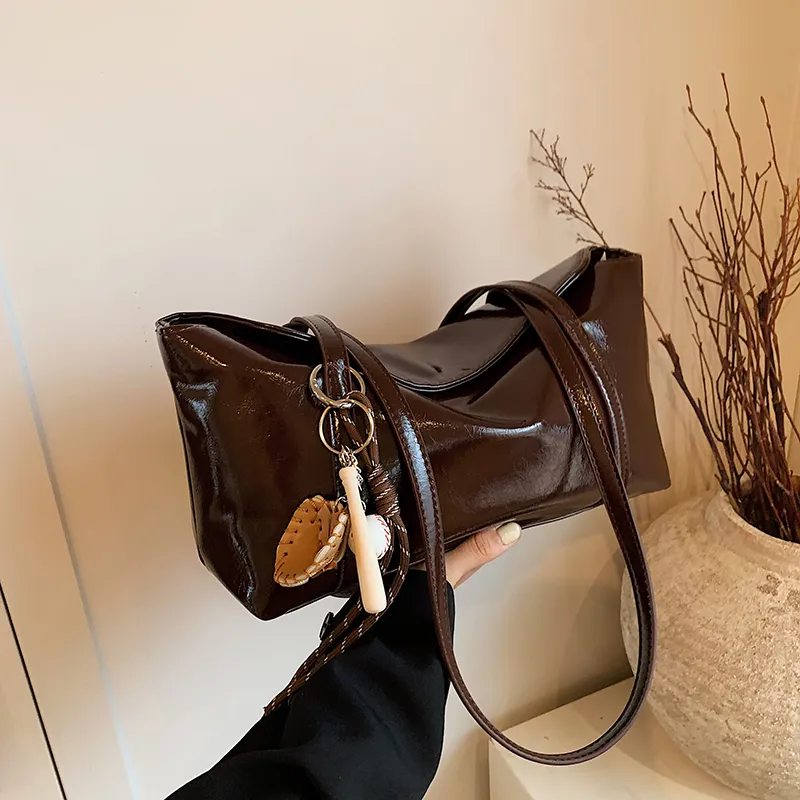 Yalu PU Shoulder Bag Regular Women's Coffee/Burgundy/Black/Khaki Brown-9
