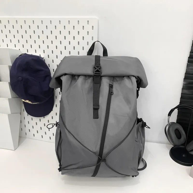 Yalu Oxford Backpack Regular Unisex Black/Dark Gray/Light Gray-5