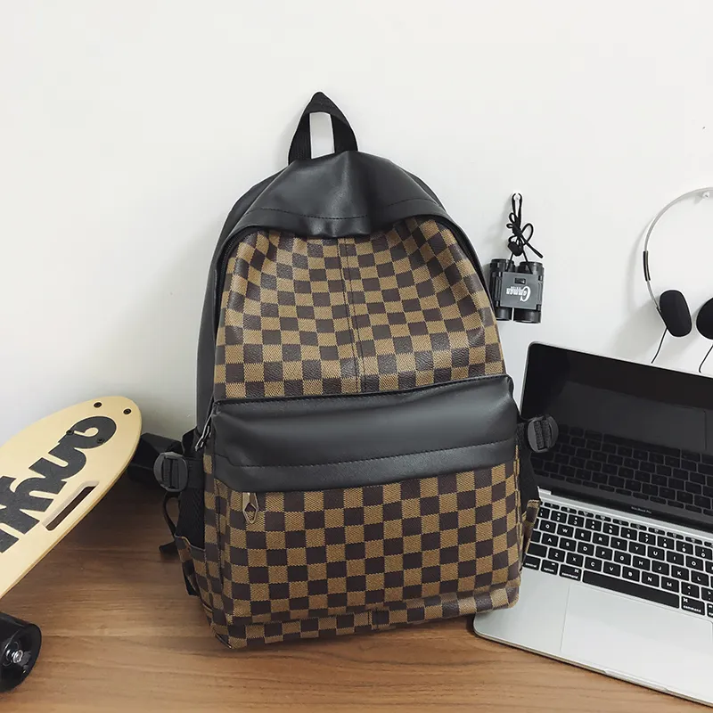 Yalu PU Backpack/Backpack Regular Unisex Brown/White/Gray/Black-1