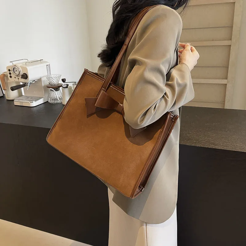 Yalu Leather Velvet Handbag, Shoulder Bag Regular Women's Burgundy/Coffee/Brown-3