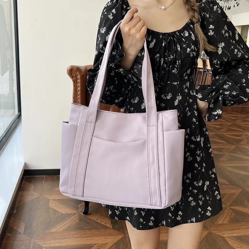 Yalu Oxford Shoulder Bag Regular Women's Black/Pink/Purple/Khaki/Brown/Green-13