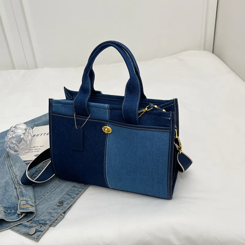 Yalu Denim Crossbody Handbag Regular Unisex Black/Dark Blue/Light Blue-6