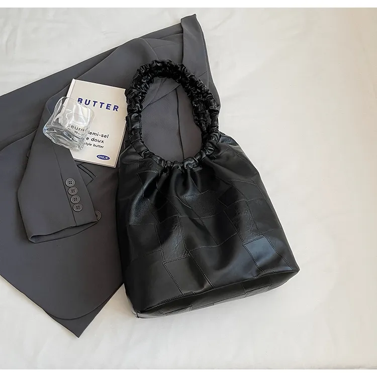 Yalu PU Tote Bag, Shoulder Bag Regular Women's Coffee/Black/Burgundy/Silver/Ecru-5