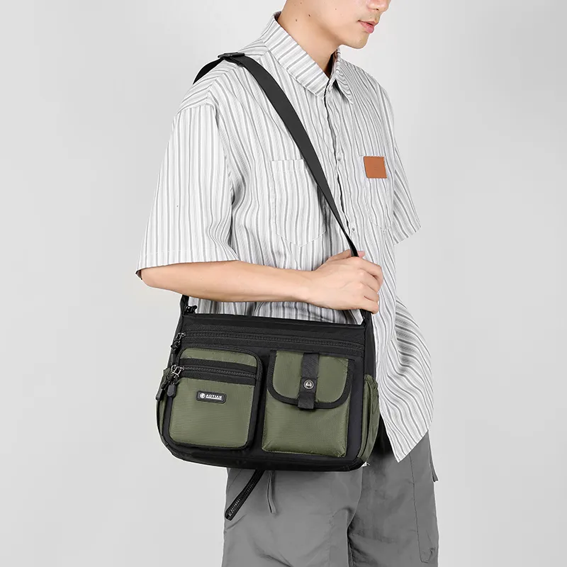 Yalu Oxford Crossbody Bag Regular Men's Gray/Black/Army Green/Dark Blue-5
