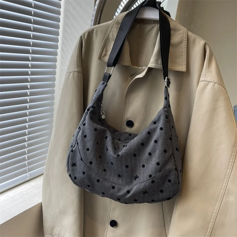 Yalu Nylon Portable Crossbody Bag, Shoulder Bag Regular Women's Polka Dot/Plaid-1