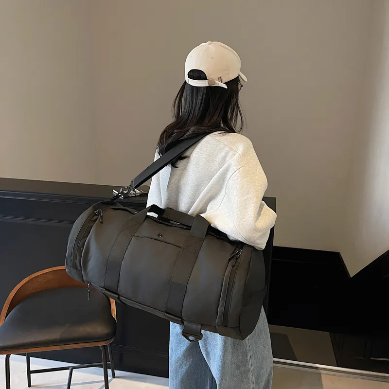 Yalu Fabric Handbag Regular Unisex Black/Gray/Khaki-5