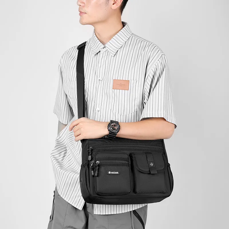 Yalu Oxford Crossbody Bag Regular Men's Gray/Black/Army Green/Dark Blue-2