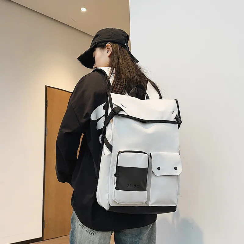 Yalu Niche Trendy Backpack Japanese Style Lightweight Travel Bag Student Backpack Laptop Bag Regular Unisex Multicolor-13