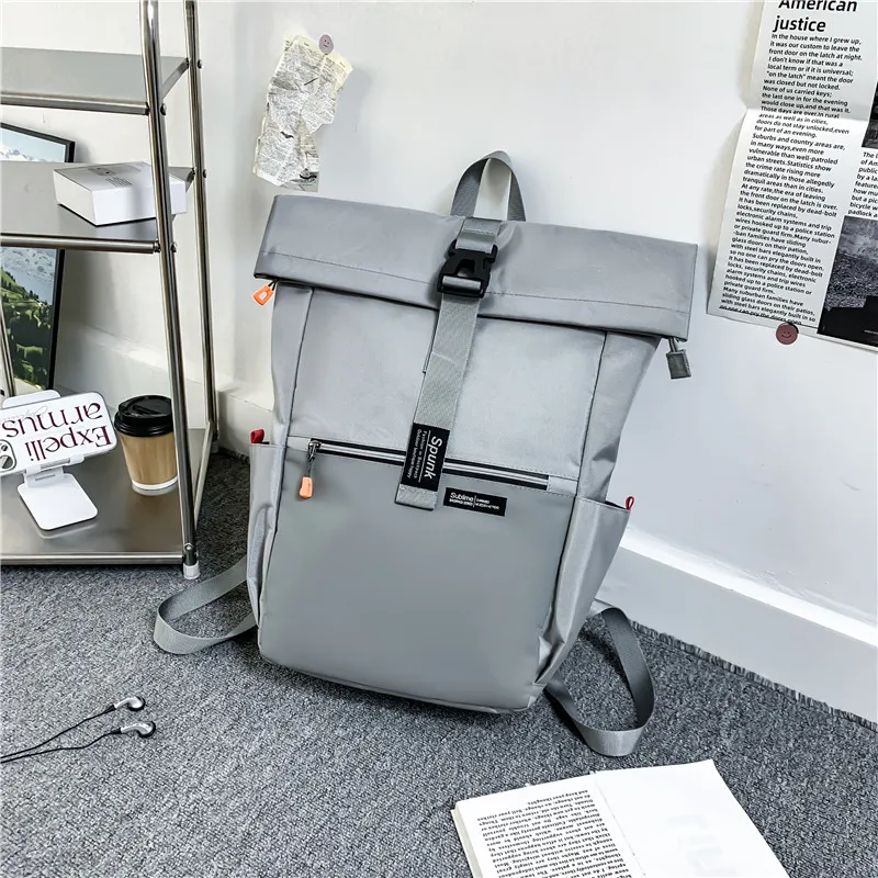 Yalu Oxford Backpack Regular Unisex Gray/Black-5