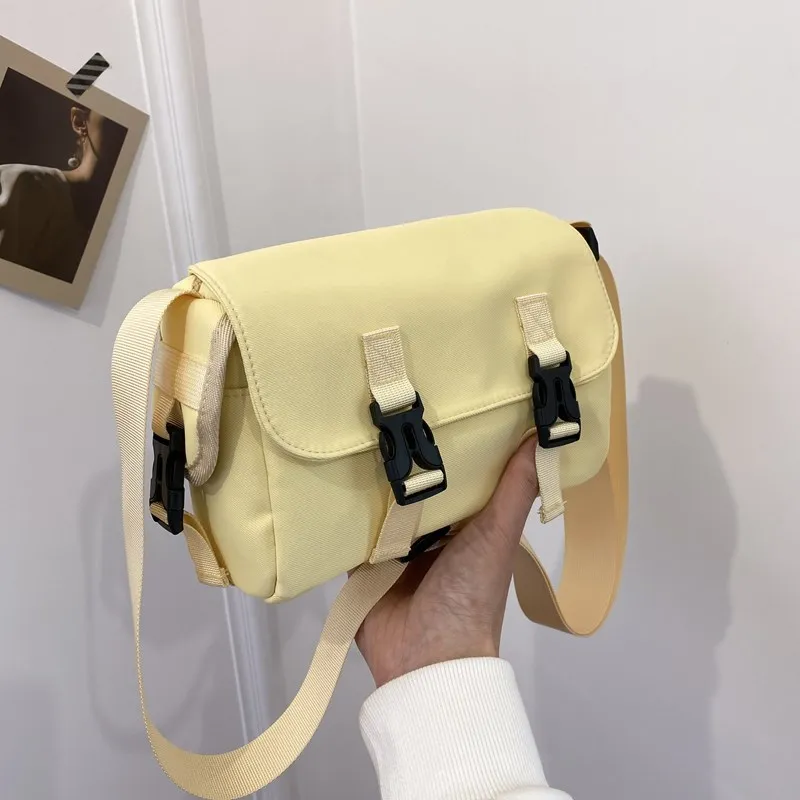 Yalu Nylon Messenger Bag/Crossbody Bag Regular Women's Khaki/Black/Blue/Purple/Yellow/Ecru-13