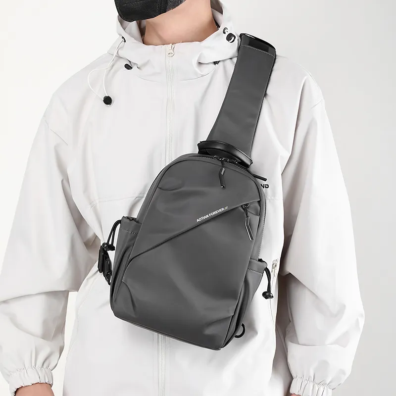 Yalu Nylon Fabric Crossbody Bag Regular Men's Dark Gray/Khaki/Dark Blue/Black-2