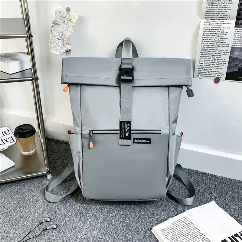 Yalu Oxford Backpack Regular Unisex Gray/Black-3