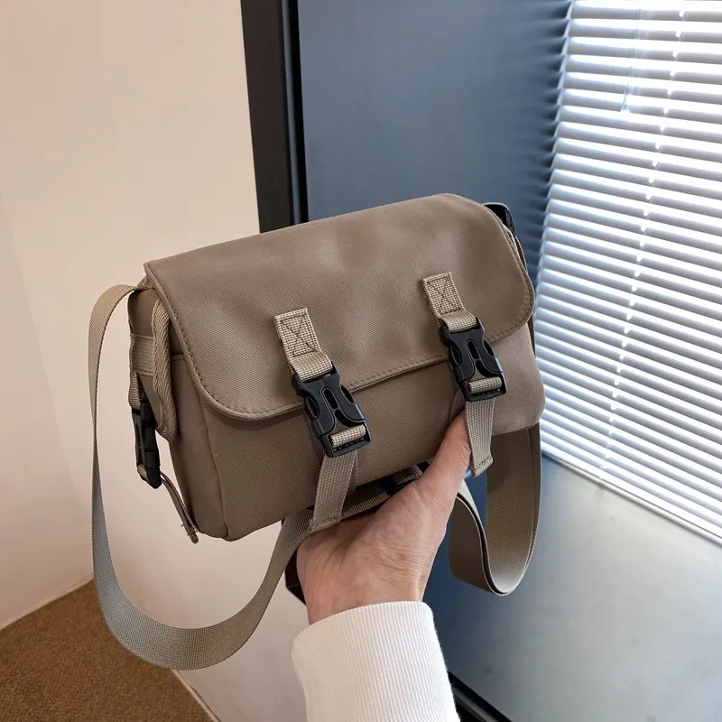 Yalu Nylon Messenger Bag/Crossbody Bag Regular Women's Khaki/Black/Blue/Purple/Yellow/Ecru-2