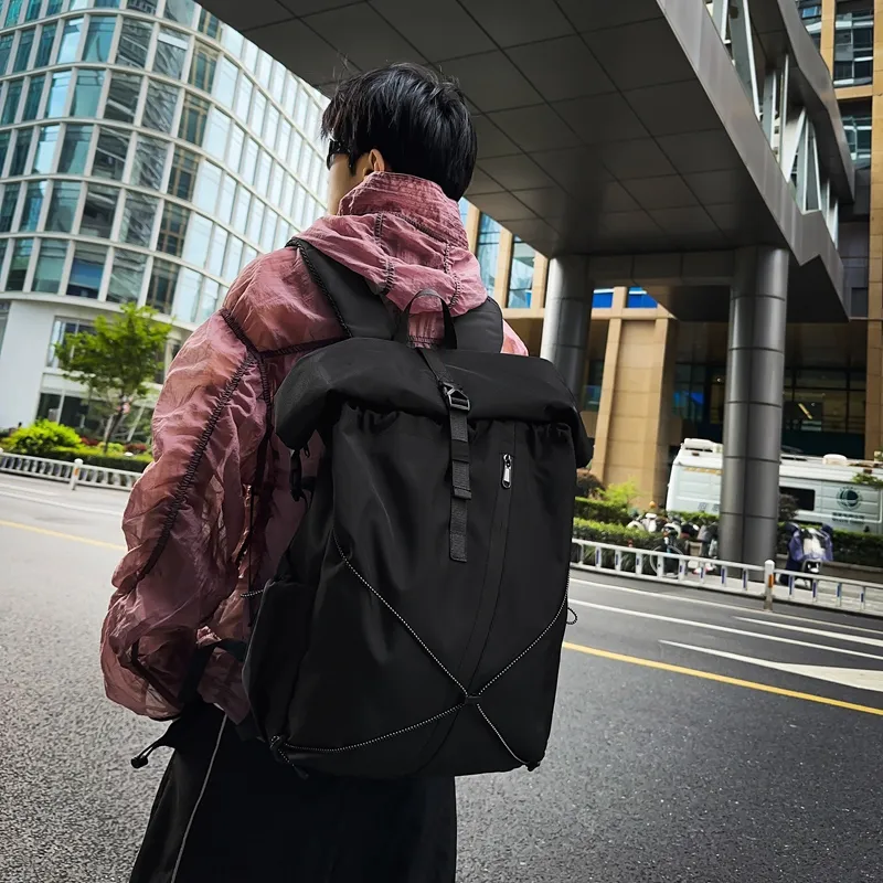 Yalu Oxford Backpack Regular Unisex Black/Dark Gray/Light Gray-1
