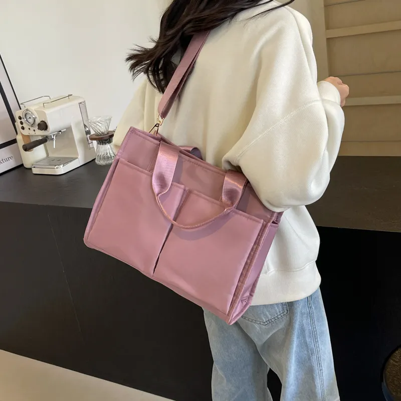 Yalu Oxford One Shoulder Handbag Women's Black/Khaki/Gray/Pink-19