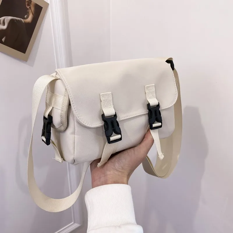 Yalu Nylon Messenger Bag/Crossbody Bag Regular Women's Khaki/Black/Blue/Purple/Yellow/Ecru-16