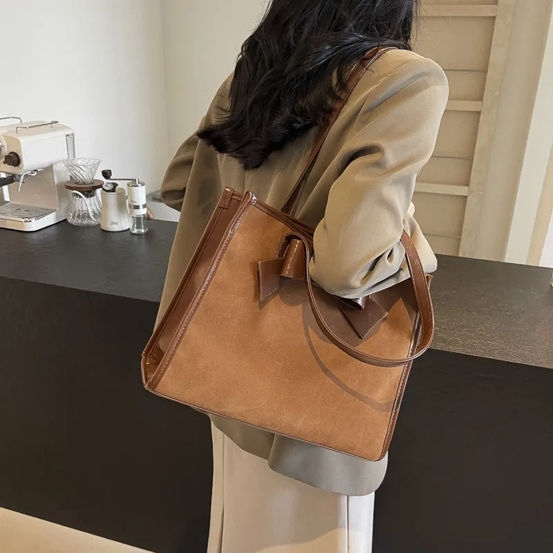 Yalu Leather Velvet Handbag, Shoulder Bag Regular Women's Burgundy/Coffee/Brown-2