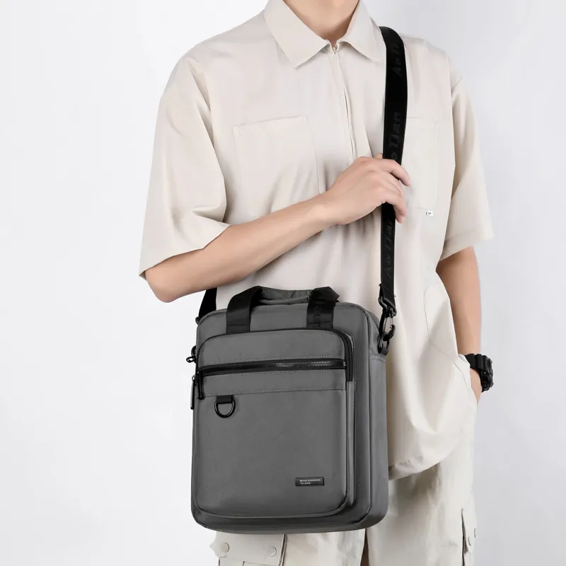 Yalu Oxford Handbag Regular Men's Gray/Black/Dark Blue-2