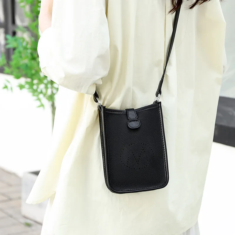 Yalu Cow Leather Fashion Crossbody Bag Solid Color Korean Style Cell Phone Shoulder Bag Regular Women's Multicolor-4