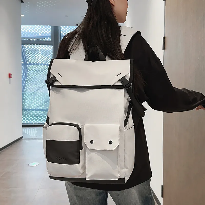 Yalu Niche Trendy Backpack Japanese Style Lightweight Travel Bag Student Backpack Laptop Bag Regular Unisex Multicolor-10