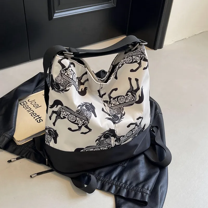 Yalu Fabric Backpack On The Shoulder Regular Unisex Multicolor-13
