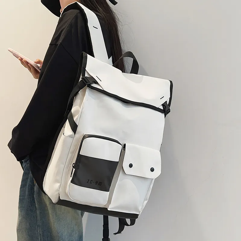 Yalu Niche Trendy Backpack Japanese Style Lightweight Travel Bag Student Backpack Laptop Bag Regular Unisex Multicolor-11