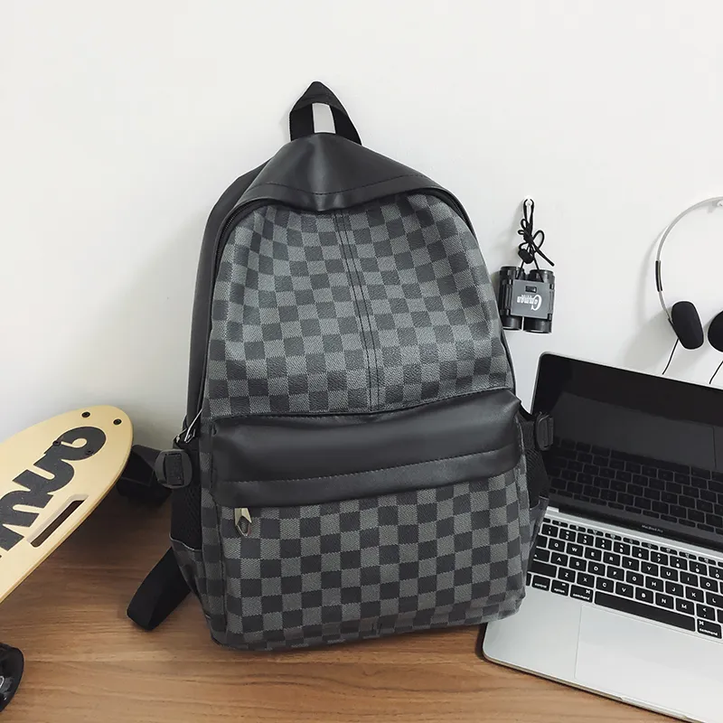 Yalu PU Backpack/Backpack Regular Unisex Brown/White/Gray/Black-12