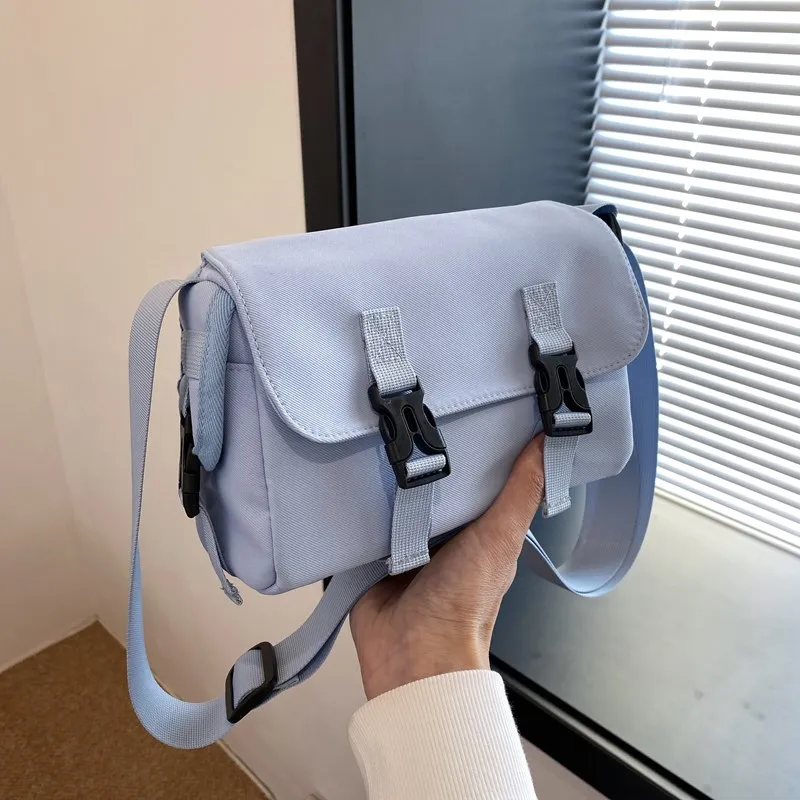Yalu Nylon Messenger Bag/Crossbody Bag Regular Women's Khaki/Black/Blue/Purple/Yellow/Ecru-8