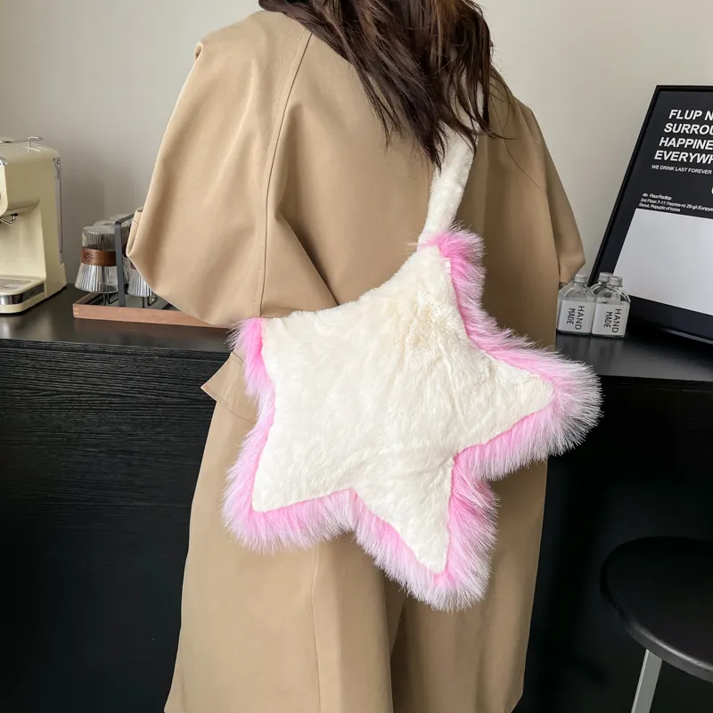 Yalu Plush, Faux Fur Shoulder Bag Regular Women's Multicolor-12
