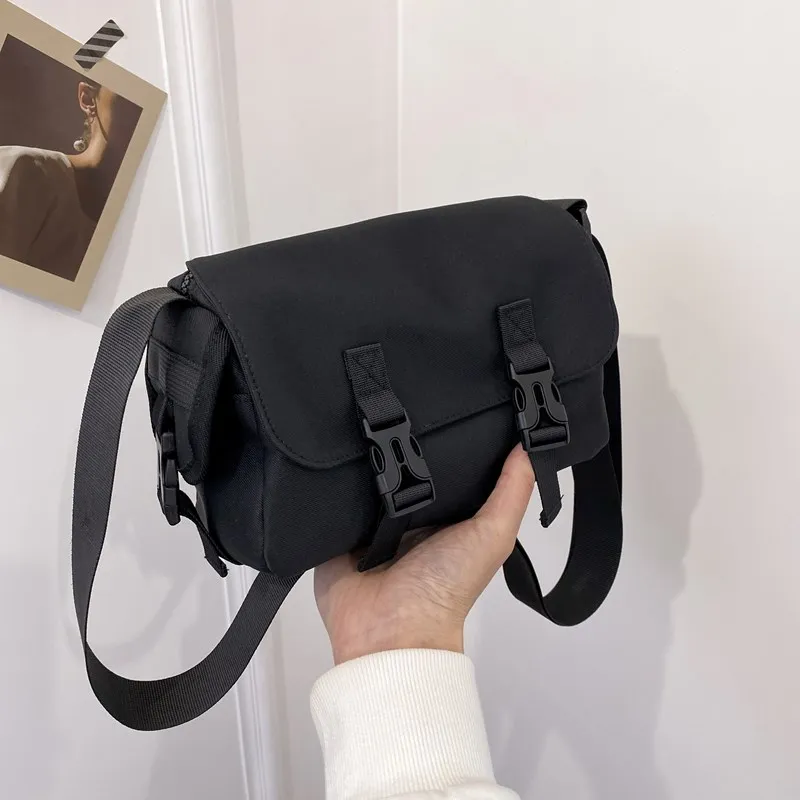 Yalu Nylon Messenger Bag/Crossbody Bag Regular Women's Khaki/Black/Blue/Purple/Yellow/Ecru-4