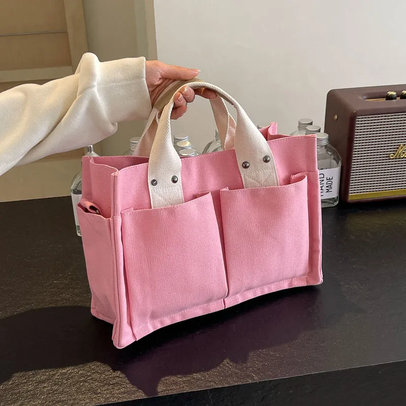 Yalu Canvas Canvas Bag One Shoulder Handbag Regular Women's Green/Yellow/Ecru/Pink/Black-23