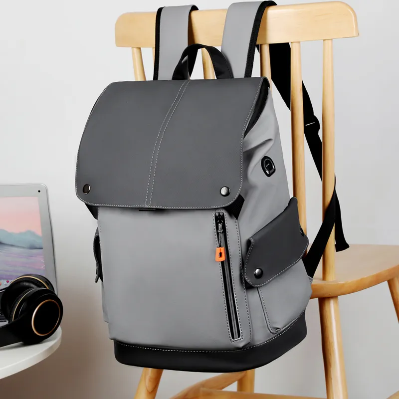 Yalu Nylon Backpack Regular Men's Black Gray/Light Gray/Black/All Gray Color-6