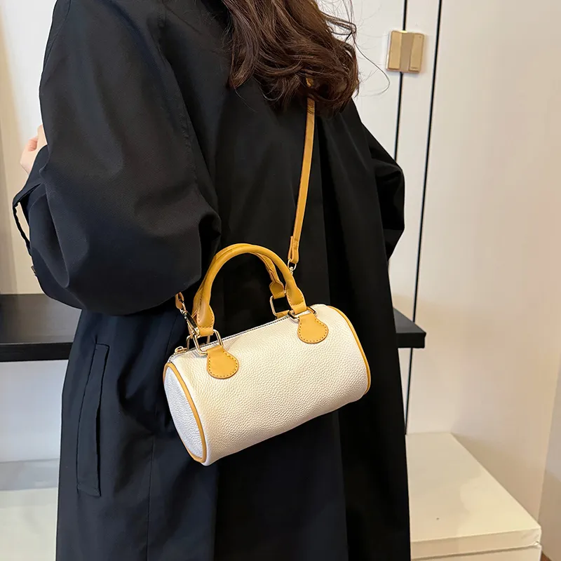 Yalu Cow Leather Cylinder Bag, Shoulder Bag, Crossbody Bag, Handbag Regular Women's Multicolor-16