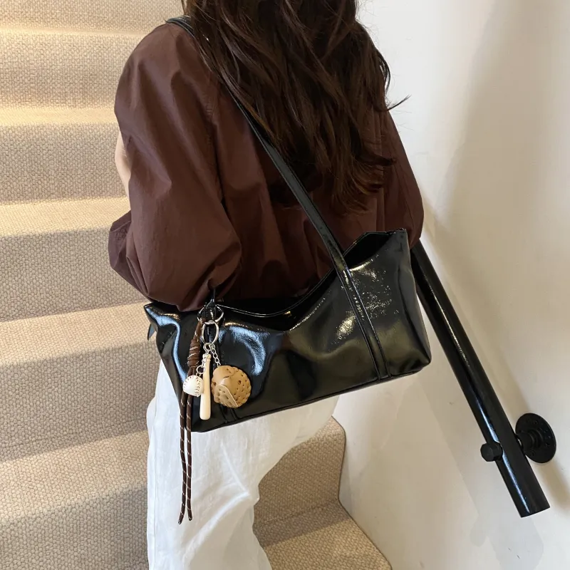 Yalu PU Shoulder Bag Regular Women's Coffee/Burgundy/Black/Khaki Brown-17