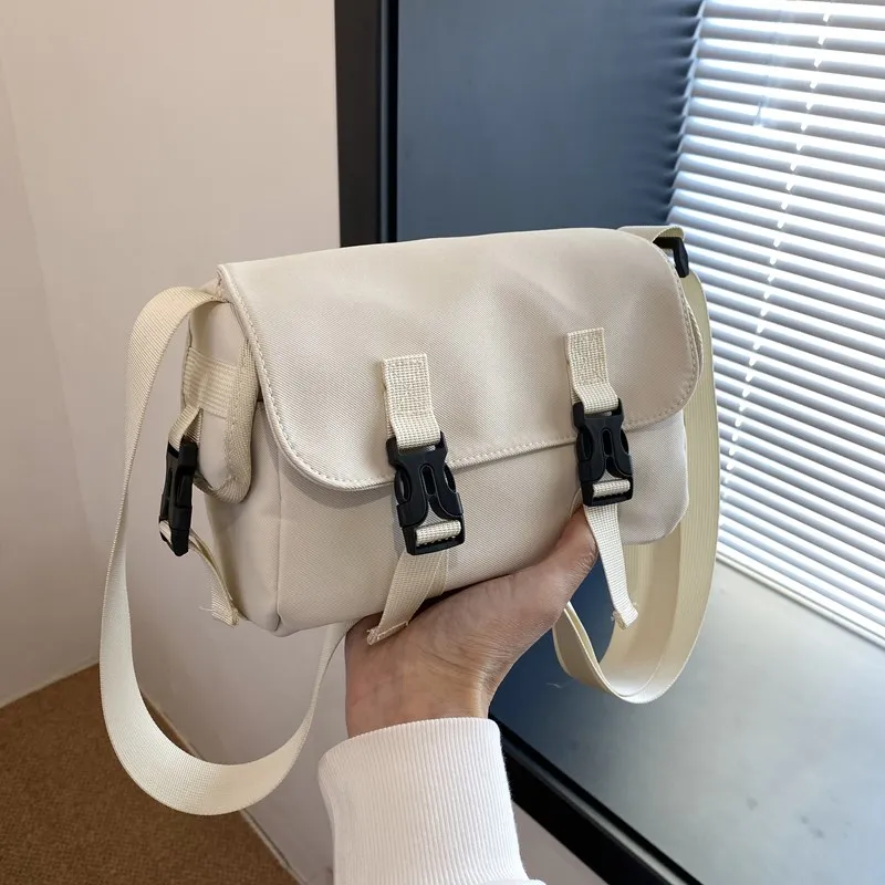 Yalu Nylon Messenger Bag/Crossbody Bag Regular Women's Khaki/Black/Blue/Purple/Yellow/Ecru-17
