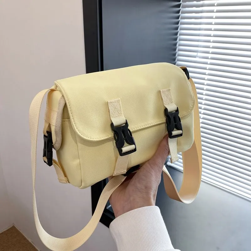 Yalu Nylon Messenger Bag/Crossbody Bag Regular Women's Khaki/Black/Blue/Purple/Yellow/Ecru-14