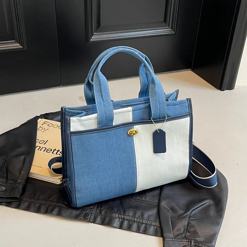 Yalu Denim Crossbody Handbag Regular Unisex Black/Dark Blue/Light Blue-9