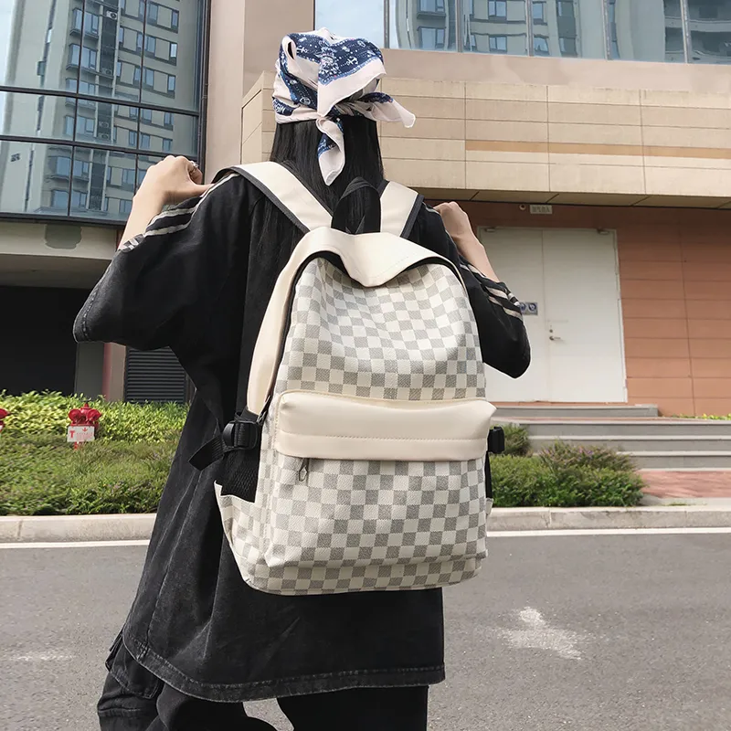 Yalu PU Backpack/Backpack Regular Unisex Brown/White/Gray/Black-10