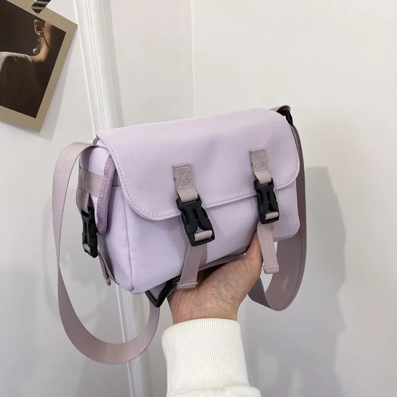 Yalu Nylon Messenger Bag/Crossbody Bag Regular Women's Khaki/Black/Blue/Purple/Yellow/Ecru-10