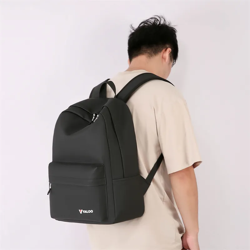 Yalu Waterproof Fabric Backpack Regular Unisex Black/White-2
