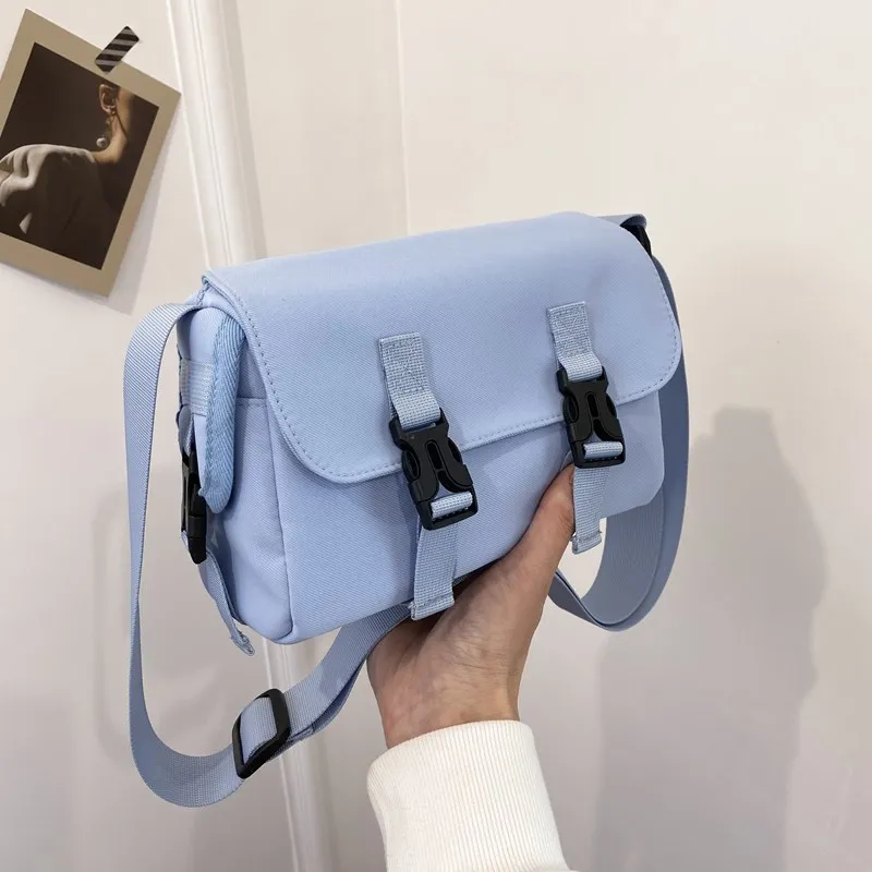 Yalu Nylon Messenger Bag/Crossbody Bag Regular Women's Khaki/Black/Blue/Purple/Yellow/Ecru-7