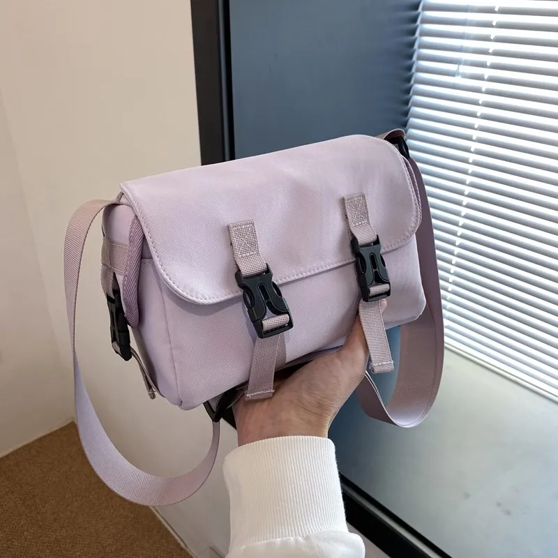 Yalu Nylon Messenger Bag/Crossbody Bag Regular Women's Khaki/Black/Blue/Purple/Yellow/Ecru-11