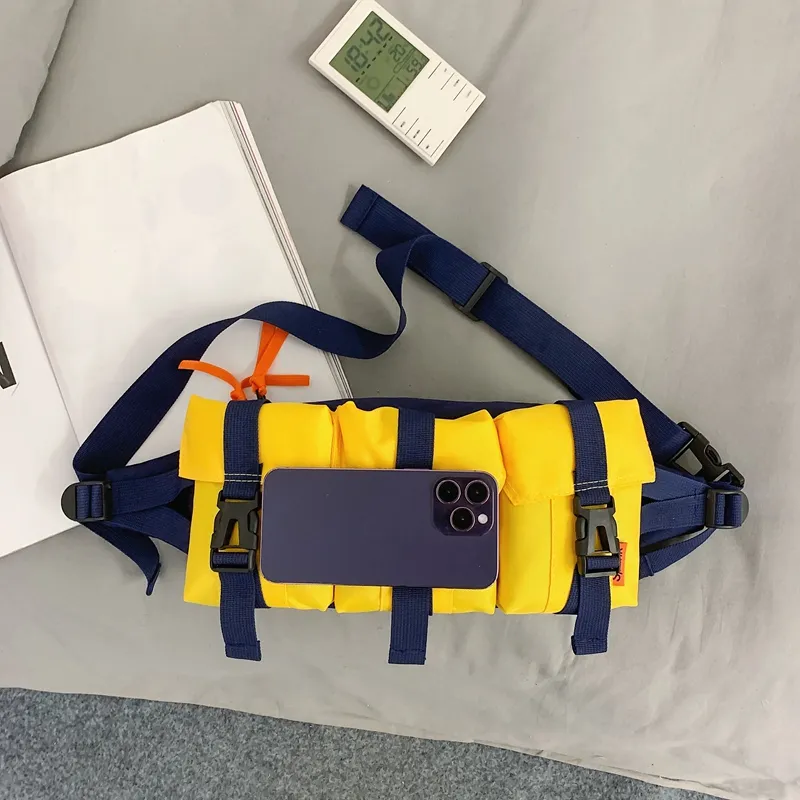 Yalu Oxford Crossbody Bag, Fanny Pack Regular Unisex Black/Blue/Yellow/Green-9