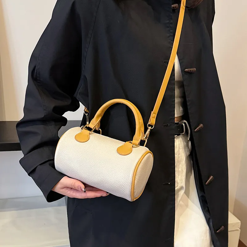 Yalu Cow Leather Cylinder Bag, Shoulder Bag, Crossbody Bag, Handbag Regular Women's Multicolor-18