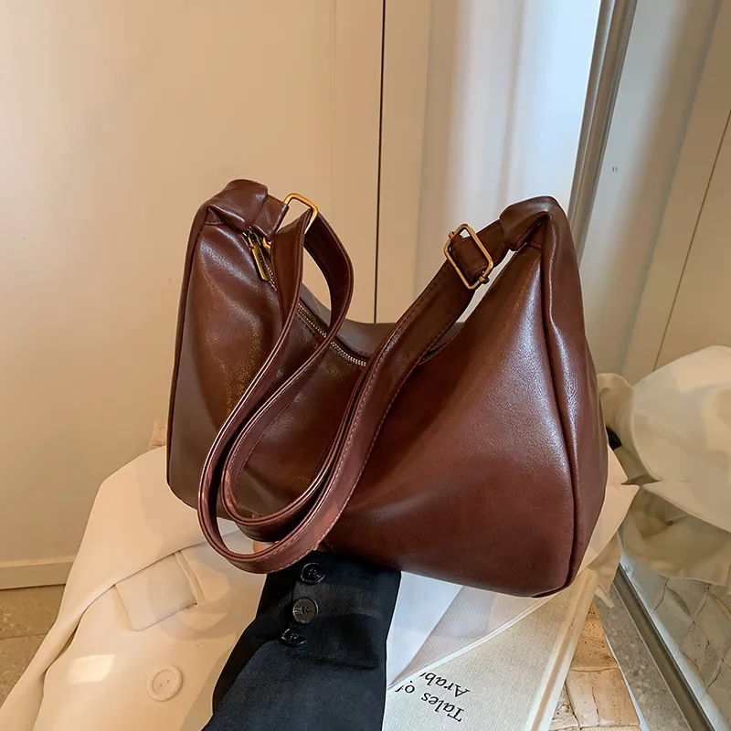 Yalu PU Shoulder Bag Regular Women's Black/Maple Leaf Brown/Coffee/Mocha-6