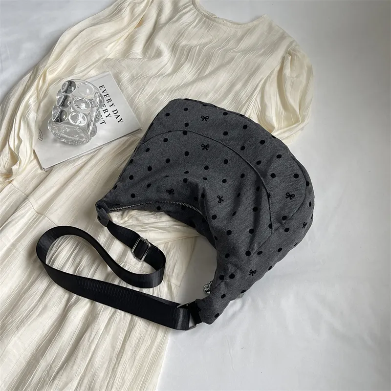 Yalu Nylon Portable Crossbody Bag, Shoulder Bag Regular Women's Polka Dot/Plaid-4