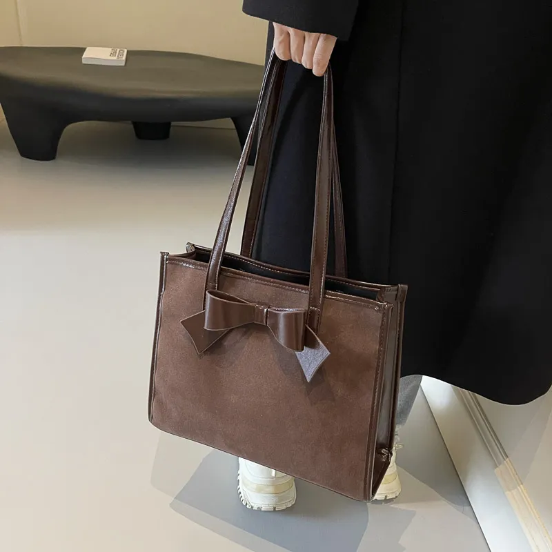 Yalu Leather Velvet Handbag, Shoulder Bag Regular Women's Burgundy/Coffee/Brown-6